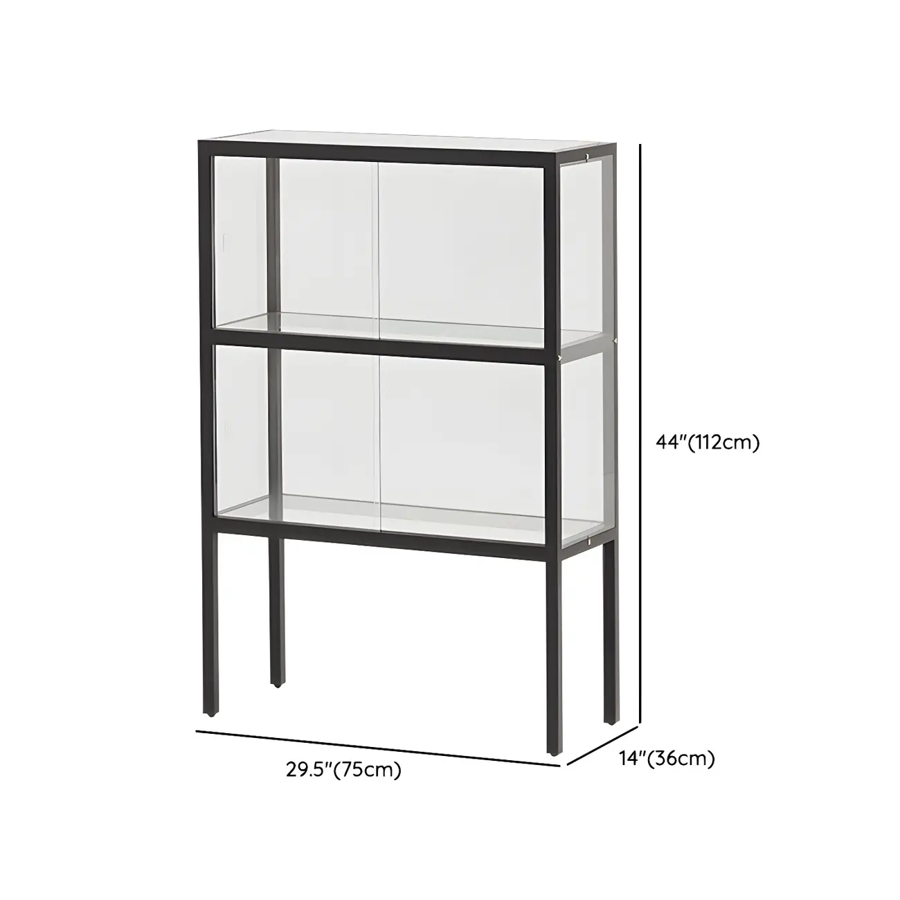 Modern Glass Display Cabinet with Metal Frame for Dining Room Image - 16 | homeyfad