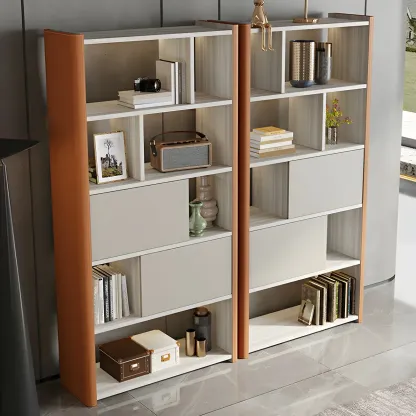 Minimalist Wooden Multi-shelf Display Cabinet for Home Image - 7