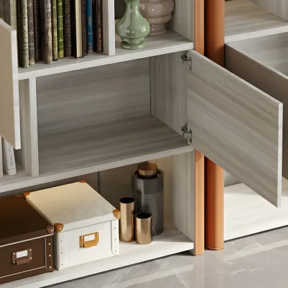 Minimalist Wooden Multi-shelf Display Cabinet for Home Image - 14