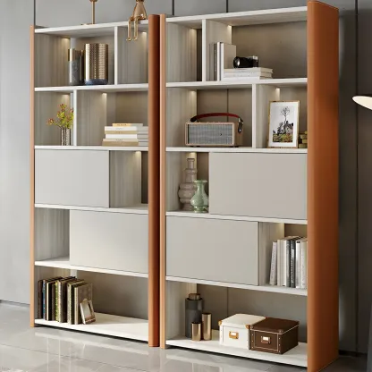 Minimalist Wooden Multi-shelf Display Cabinet for Home Image - 17