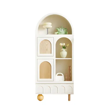 Elegant Wooden Display Cabinet with Drawers for Dining Room Image - 5