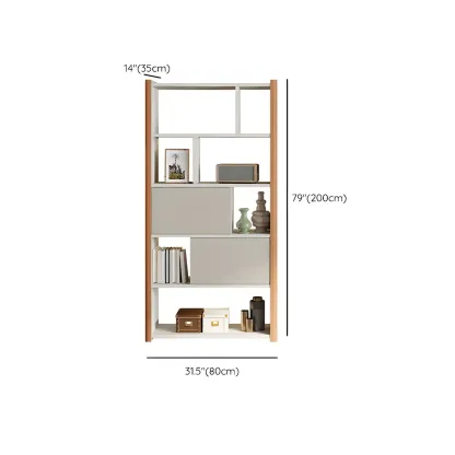 Minimalist Wooden Multi-shelf Display Cabinet for Home #size