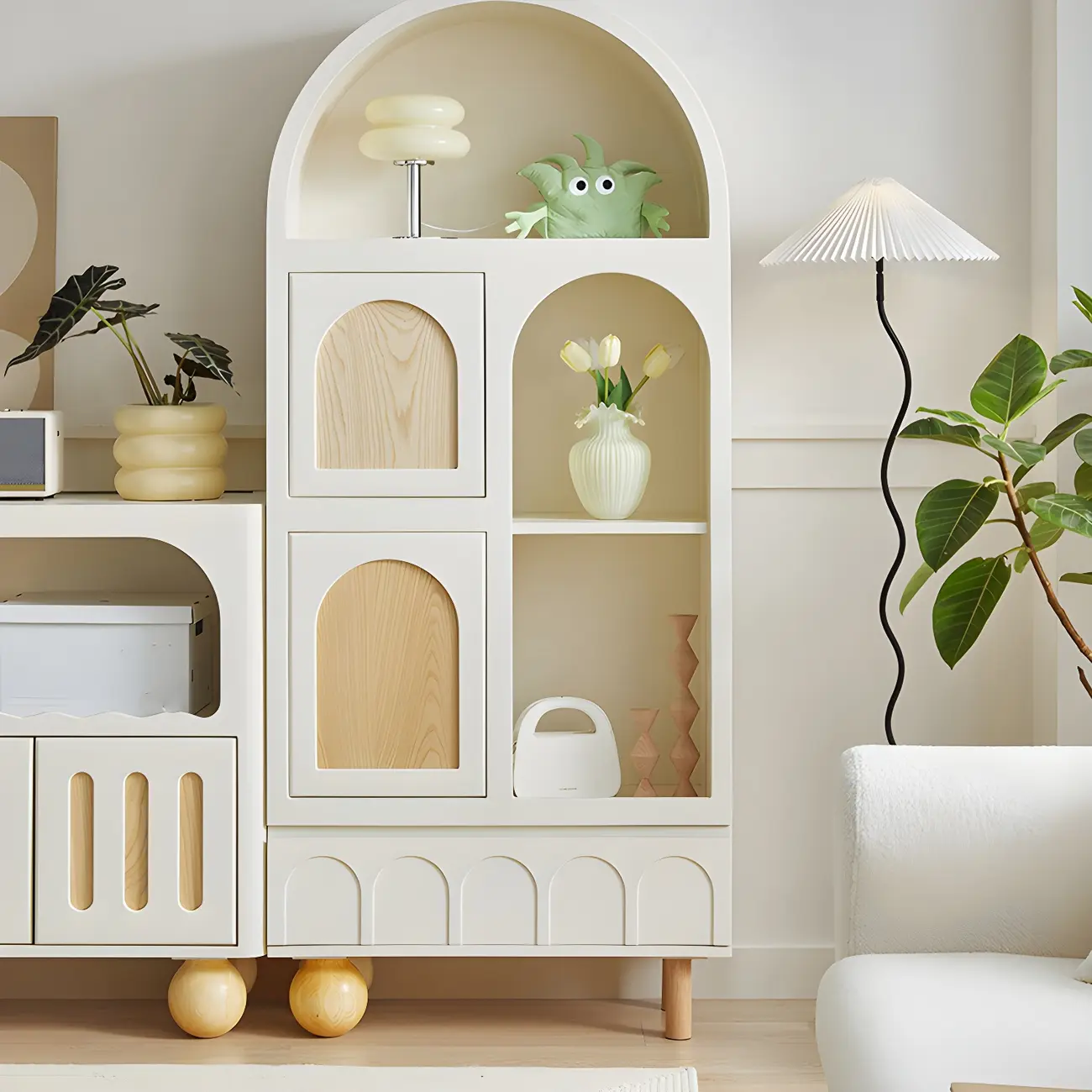 Elegant Wooden Display Cabinet with Drawers for Dining Room Image - 8 | homeyfad