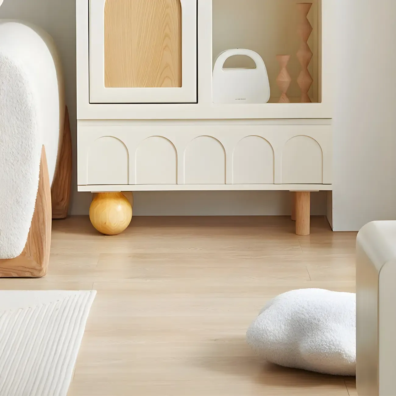 Elegant Wooden Display Cabinet with Drawers for Dining Room Image - 11