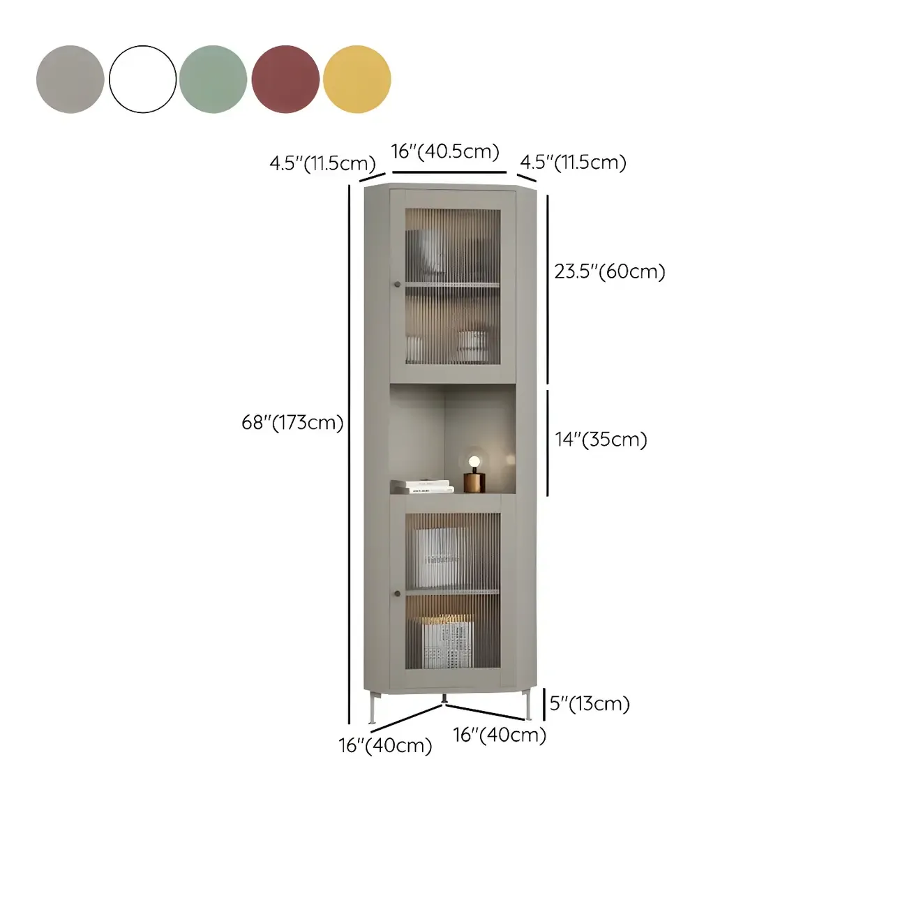 Modern Wooden Corner Display Cabinet with Glass Doors for Home Image - 19