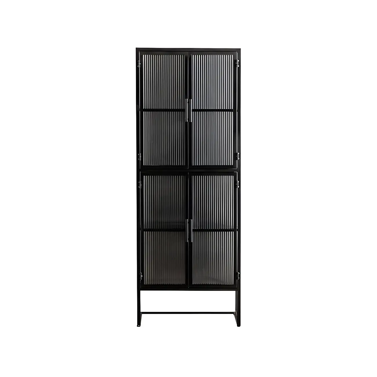 Elegant Metal Display Cabinet with Glass Doors for Dining Room Image - 4 | homeyfad