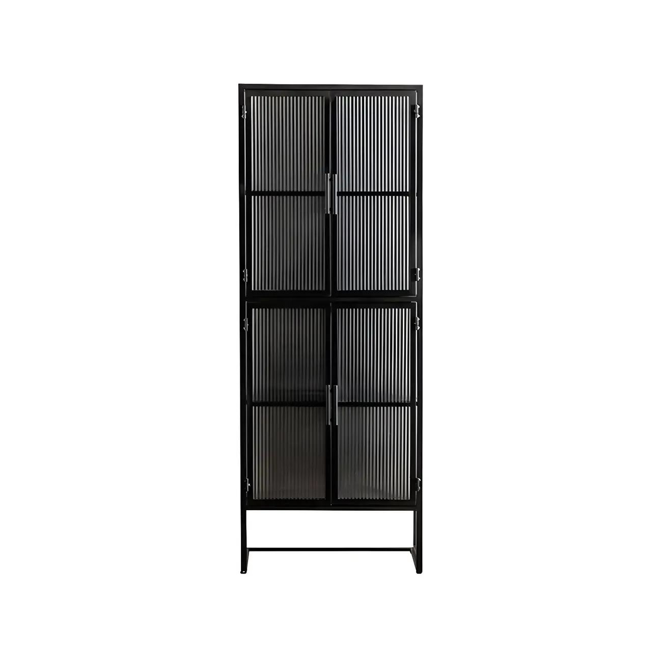 Elegant Metal Display Cabinet with Glass Doors for Dining Room Image - 4