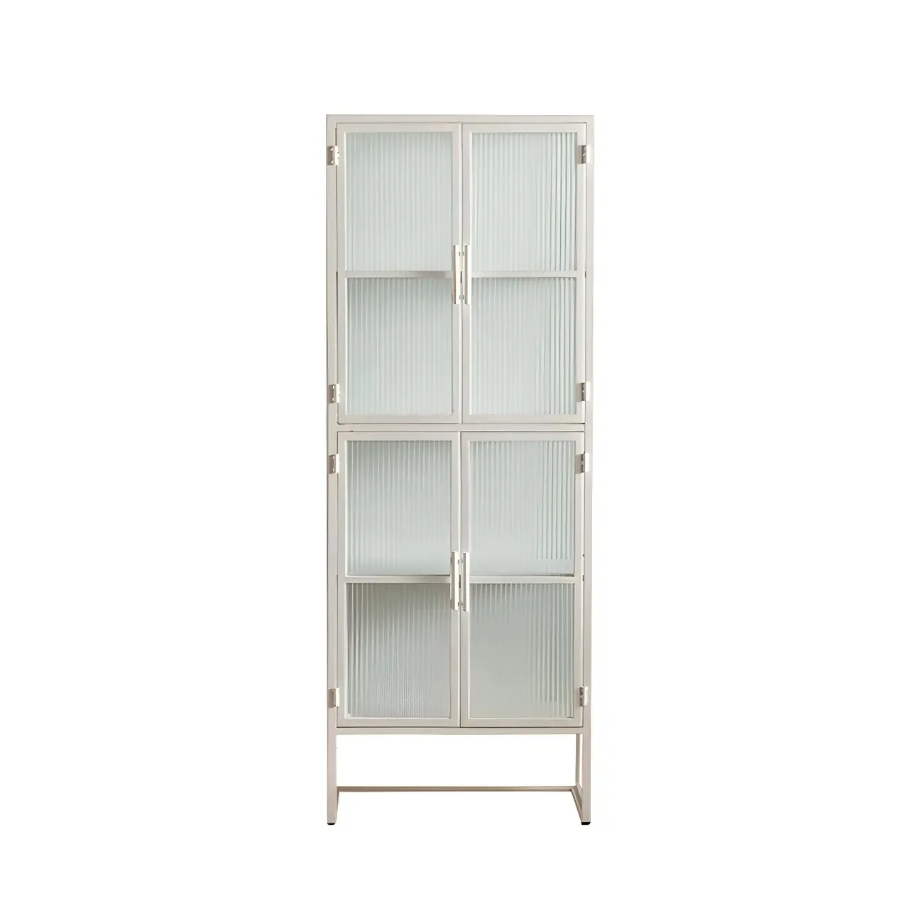 Elegant Metal Display Cabinet with Glass Doors for Dining Room Image - 5