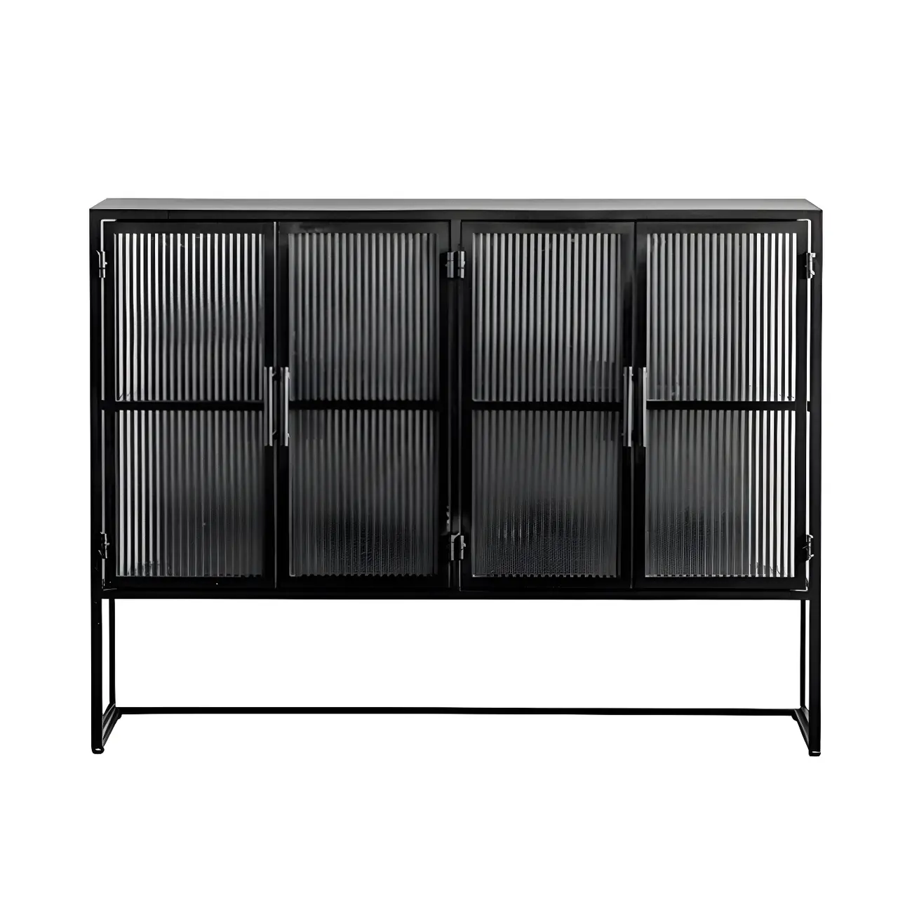 Elegant Metal Display Cabinet with Glass Doors for Dining Room Image - 9 | homeyfad