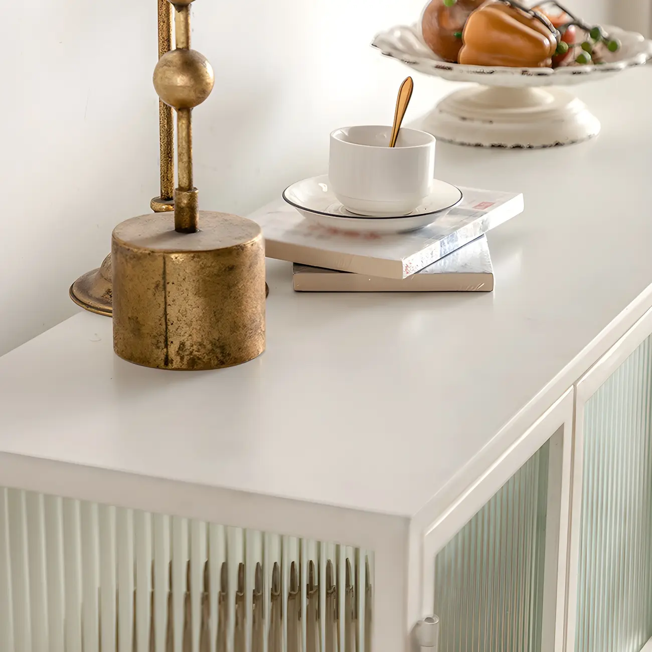 Elegant Metal Display Cabinet with Glass Doors for Dining Room Image - 12 | homeyfad