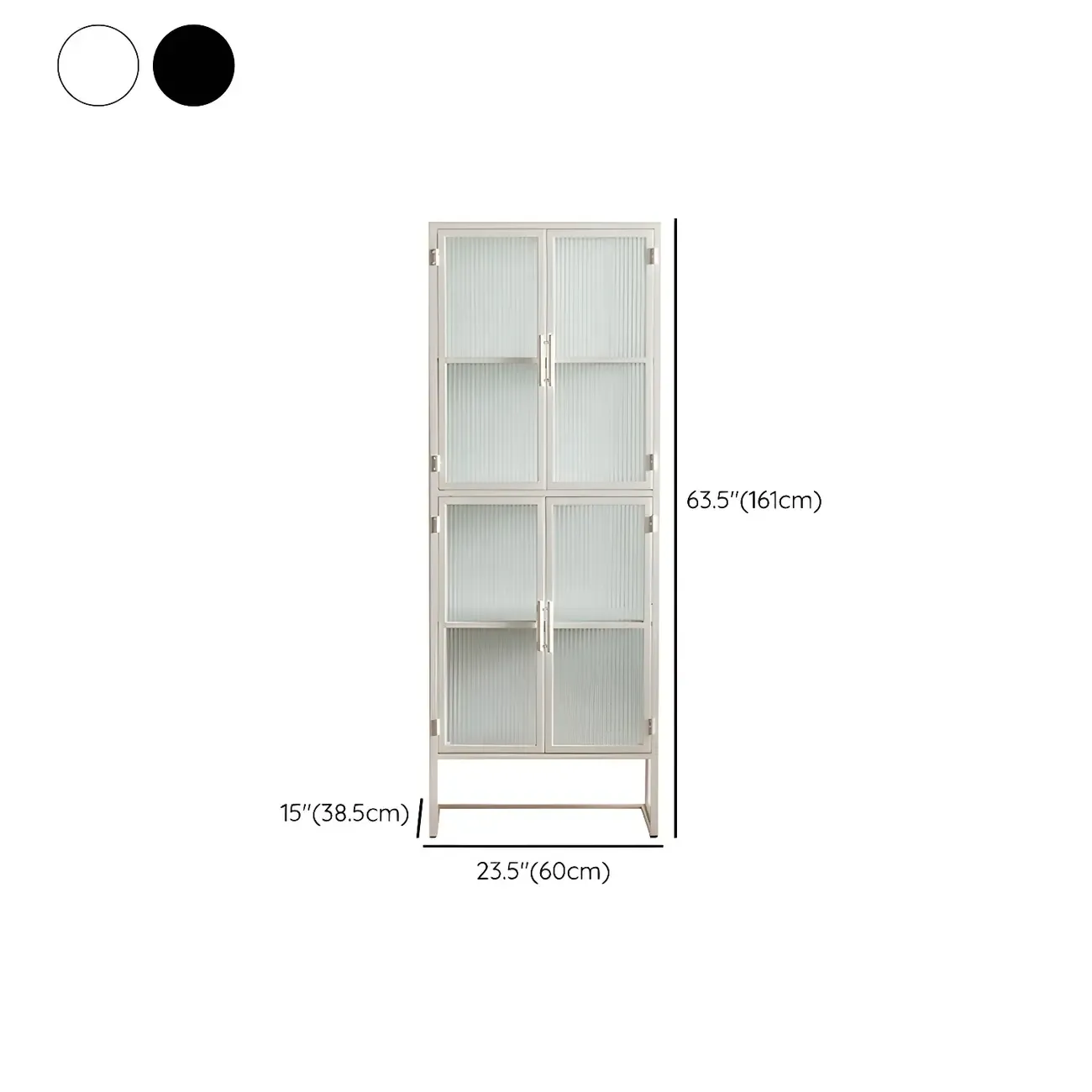 Elegant Metal Display Cabinet with Glass Doors for Dining Room #size