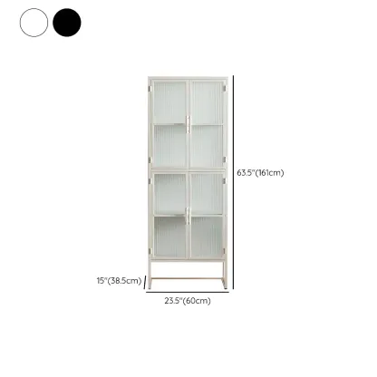 Elegant Metal Display Cabinet with Glass Doors for Dining Room #size