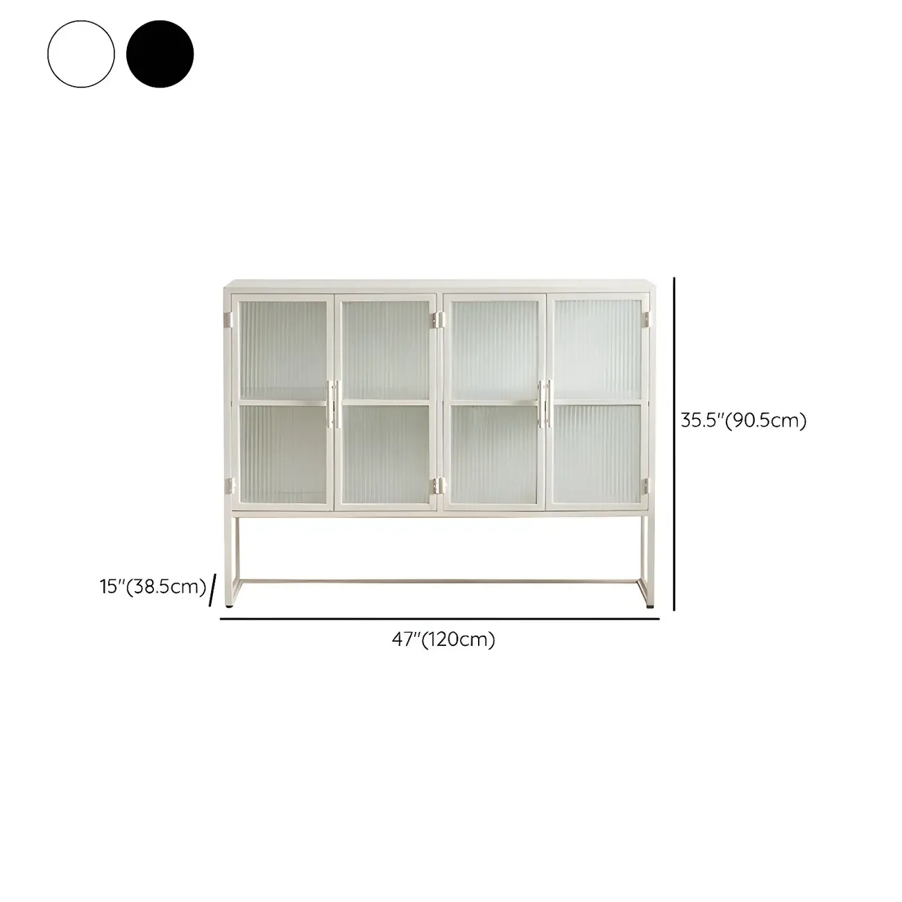 Elegant Metal Display Cabinet with Glass Doors for Dining Room Image - 19