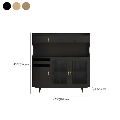 Nordic Wooden Glass Display Cabinet with Storage Drawers Image - 24