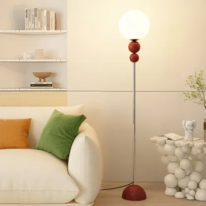  Adjustable Floor Lamp with Globe Shade for Living Room Image - 2