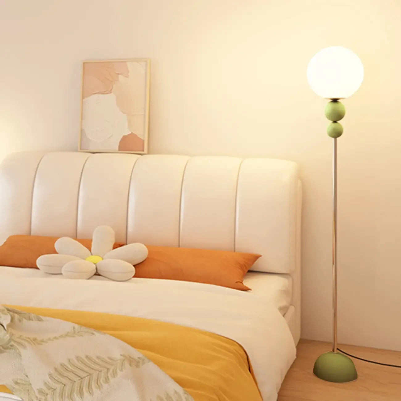 Adjustable Floor Lamp with Globe Shade for Living Room Image - 6