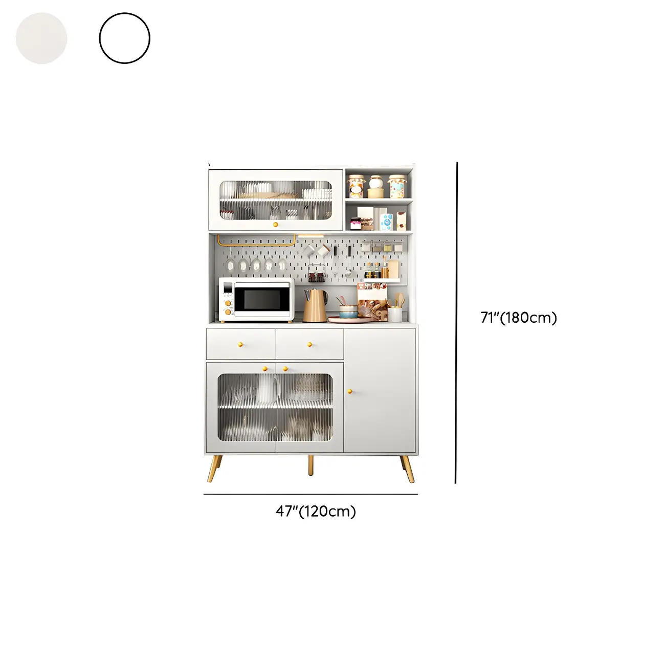 Contemporary Wooden Display Cabinet with Drawers for Dining Room Image - 16 | homeyfad