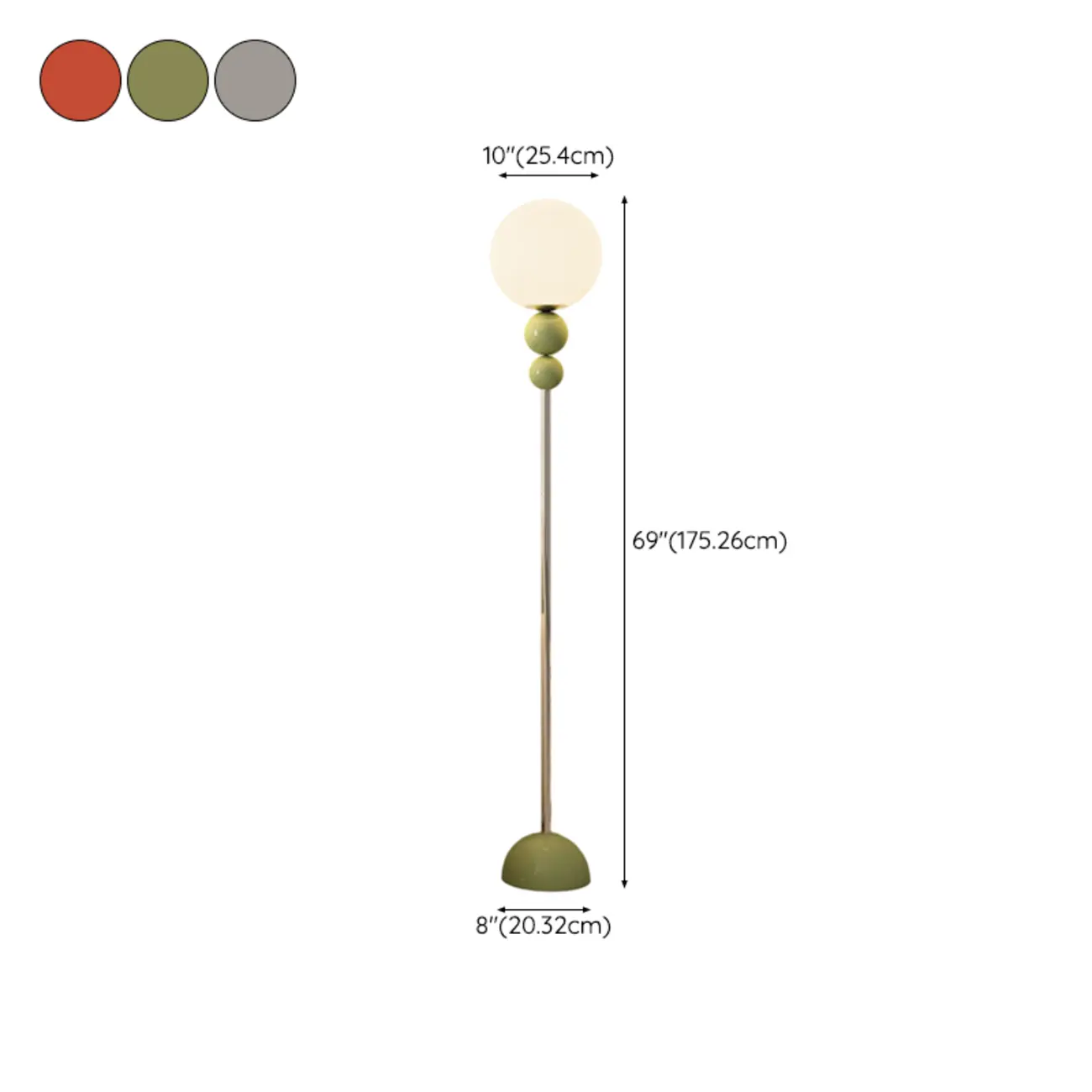  Adjustable Floor Lamp with Globe Shade for Living Room #size