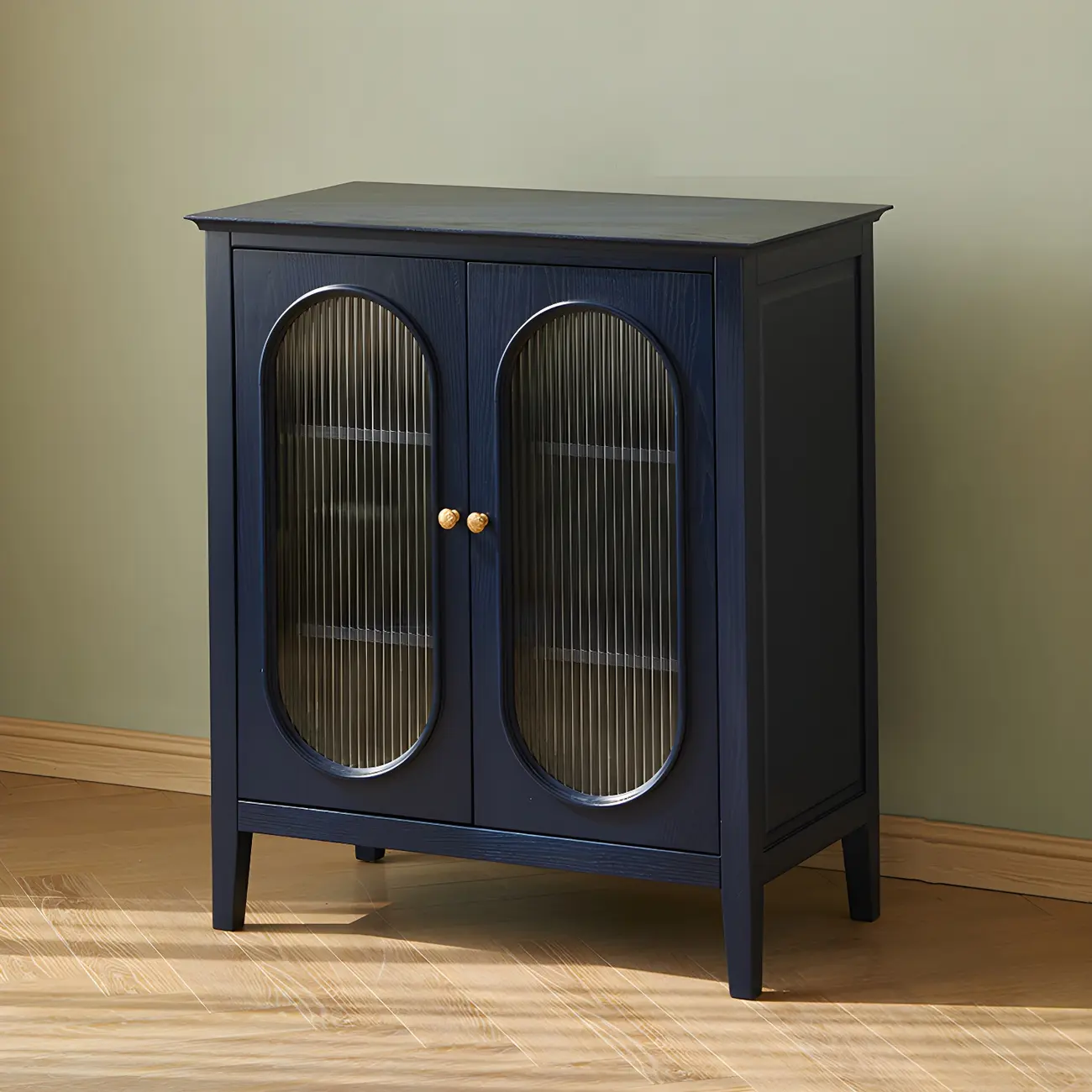 Elegant Wooden Display Cabinet with Glass Doors for Home Decor Image - 8 | homeyfad