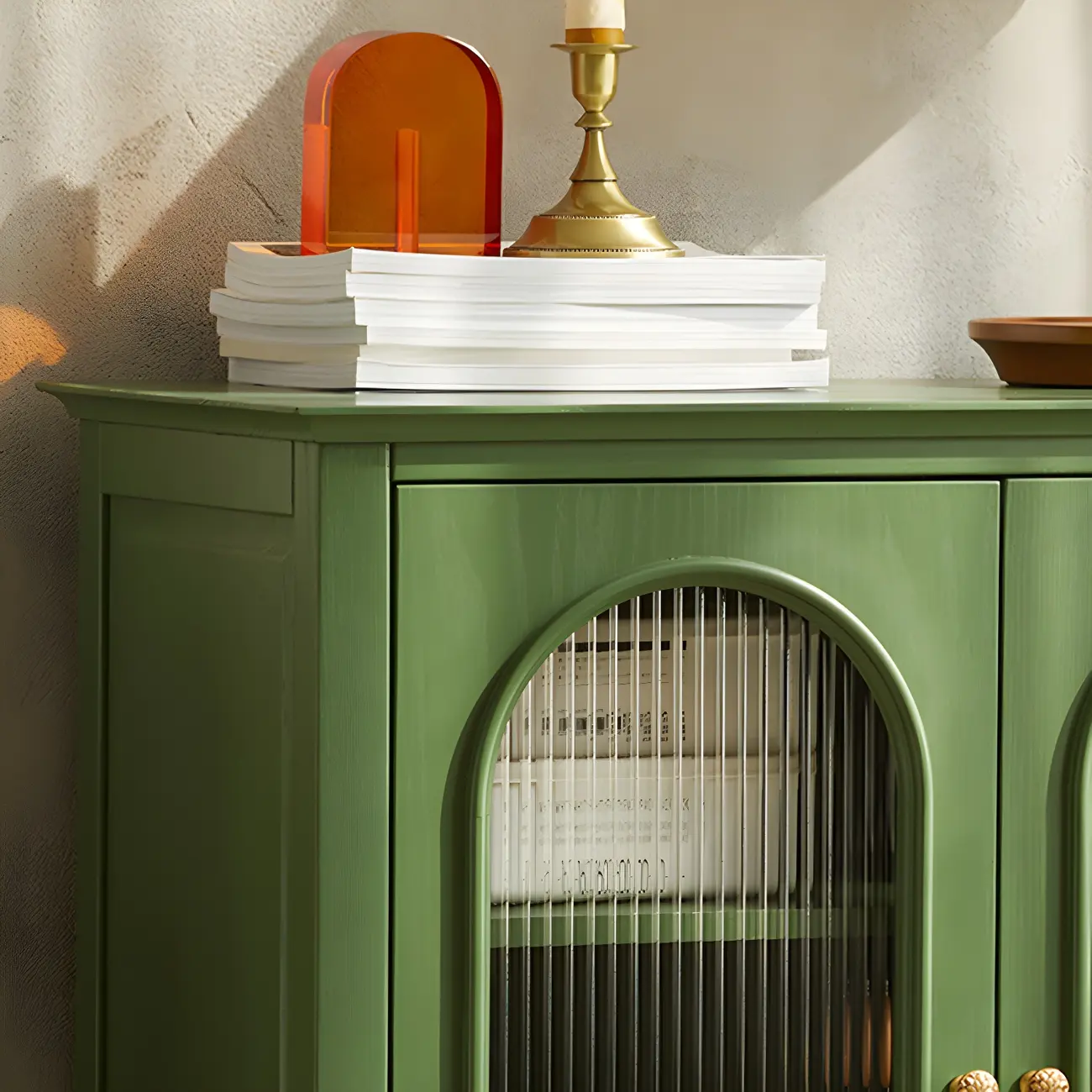 Elegant Wooden Display Cabinet with Glass Doors for Home Decor Image - 11 | homeyfad