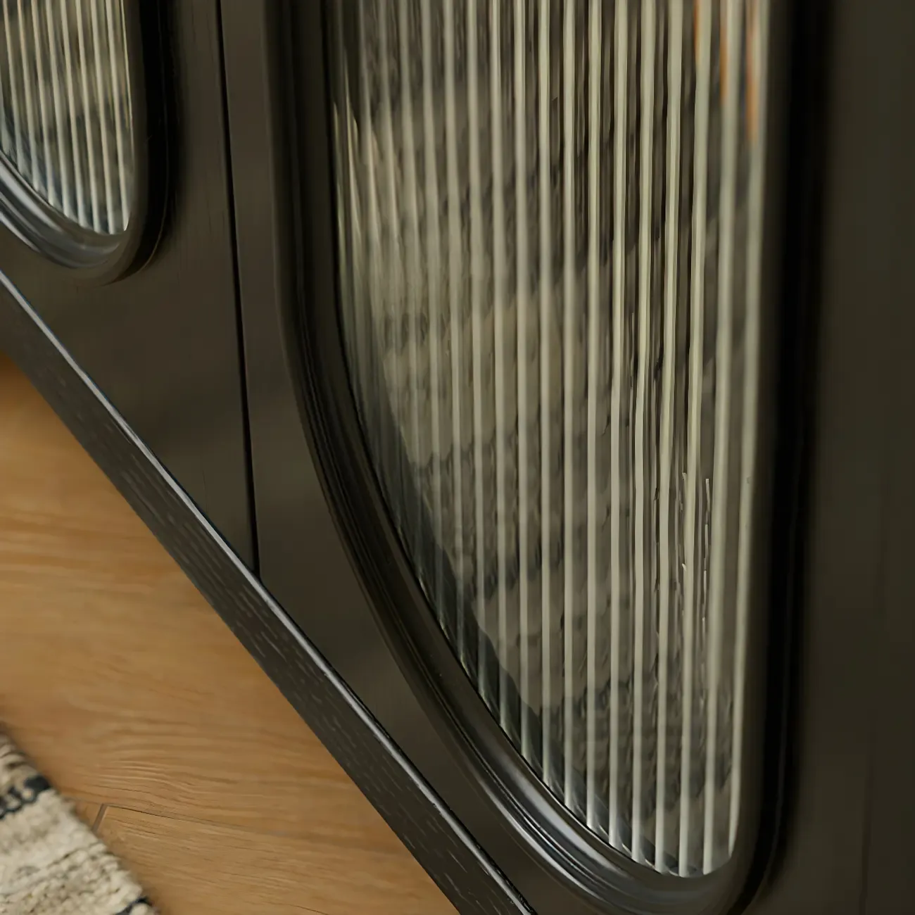 Elegant Wooden Display Cabinet with Glass Doors for Home Decor Image - 13