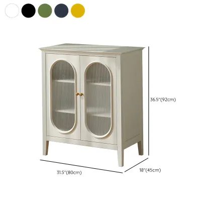 Elegant Wooden Display Cabinet with Glass Doors for Home Decor #size