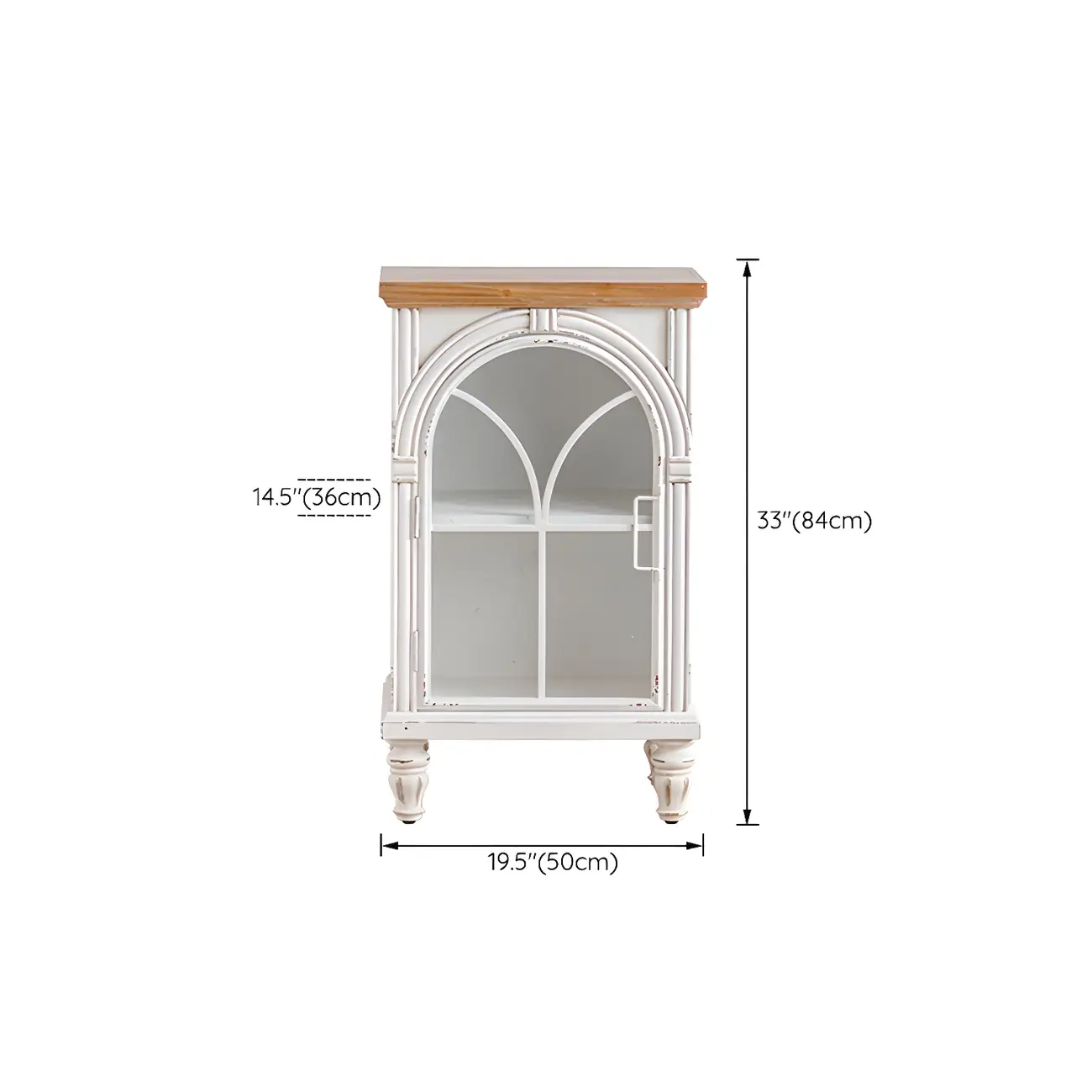 Classic Wooden Display Cabinet with White Curved Doors for Home Image - 17 | homeyfad