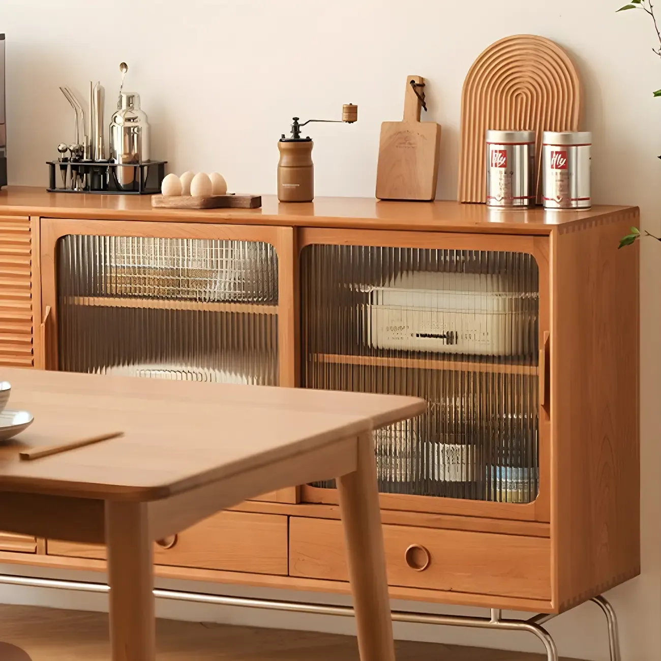 Wooden Glass Display Cabinet for Modern Living Room Image - 4