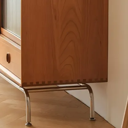 Wooden Glass Display Cabinet for Modern Living Room Image - 8