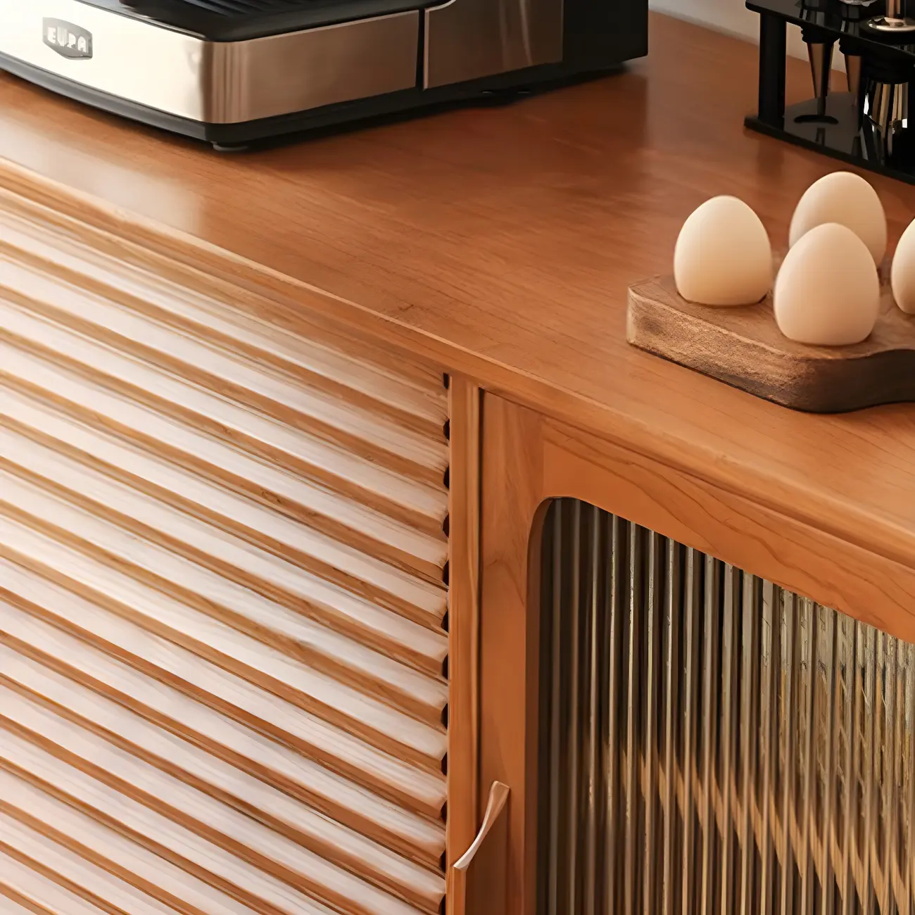 Wooden Glass Display Cabinet for Modern Living Room Image - 9 | homeyfad