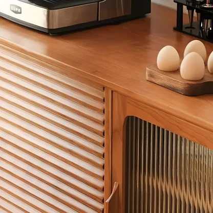 Wooden Glass Display Cabinet for Modern Living Room Image - 9