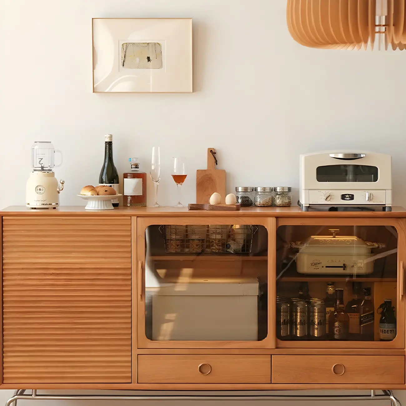 Wooden Glass Display Cabinet for Modern Living Room Image - 10 | homeyfad