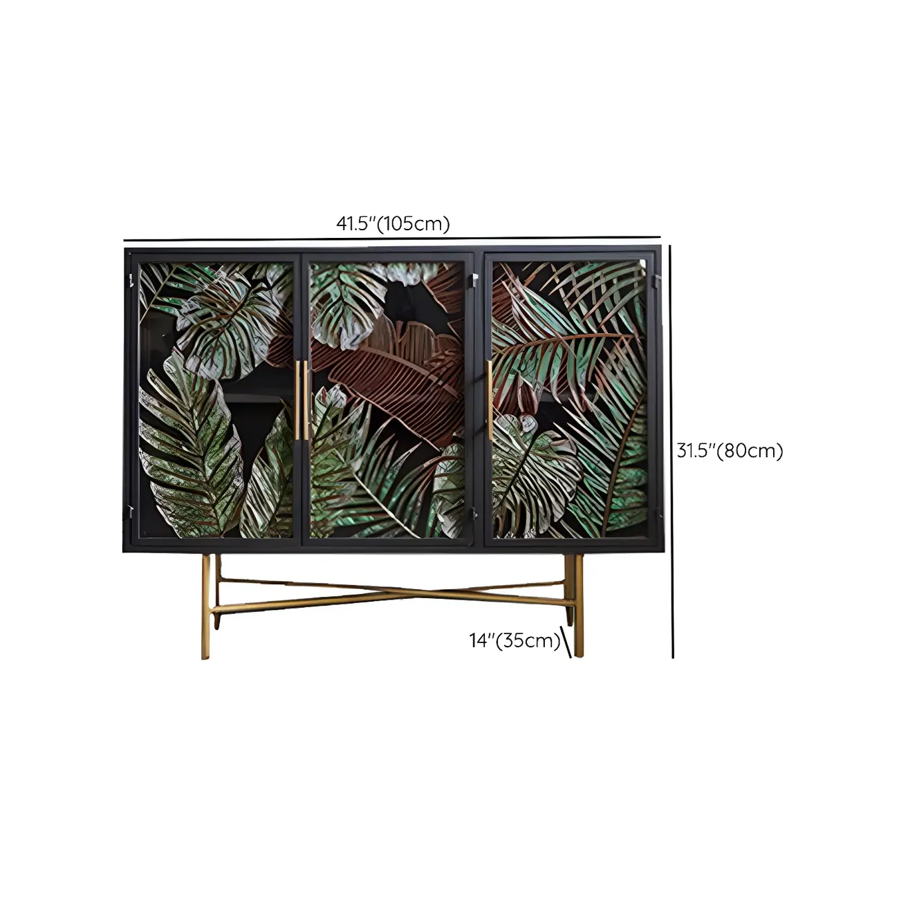 Modern Metal Glass Display Cabinet with Artistic Doors Image - 18 | homeyfad