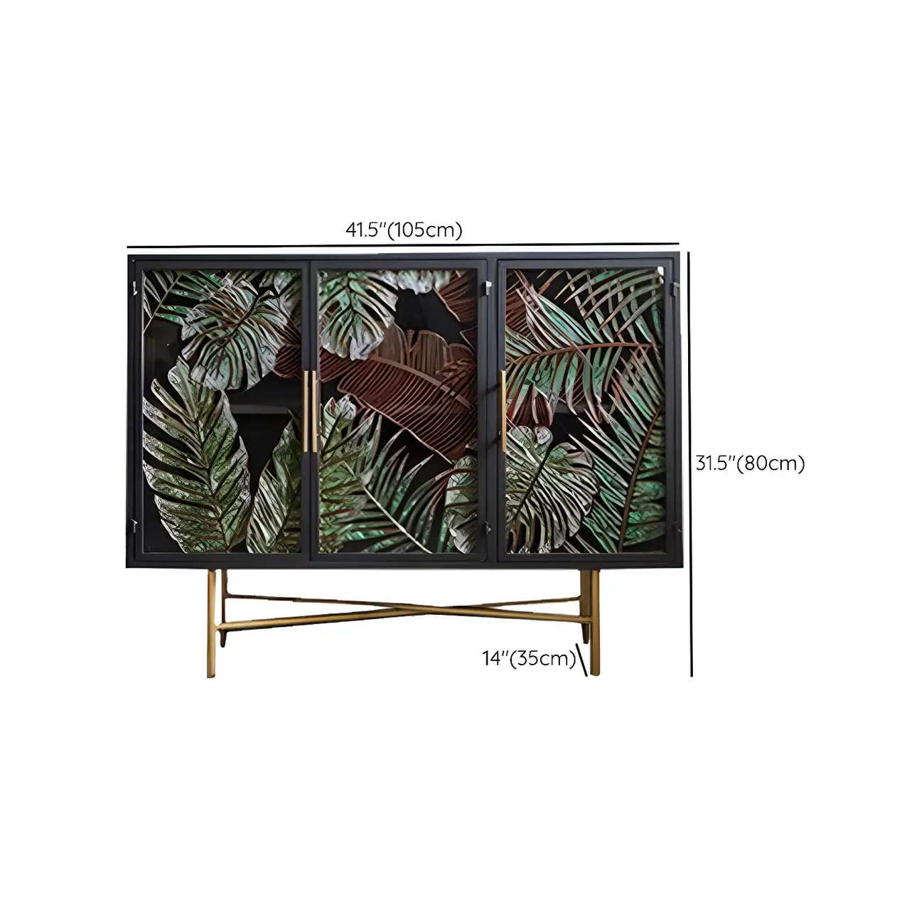 Modern Metal Glass Display Cabinet with Artistic Doors Image - 18