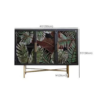 Modern Metal Glass Display Cabinet with Artistic Doors Image - 18