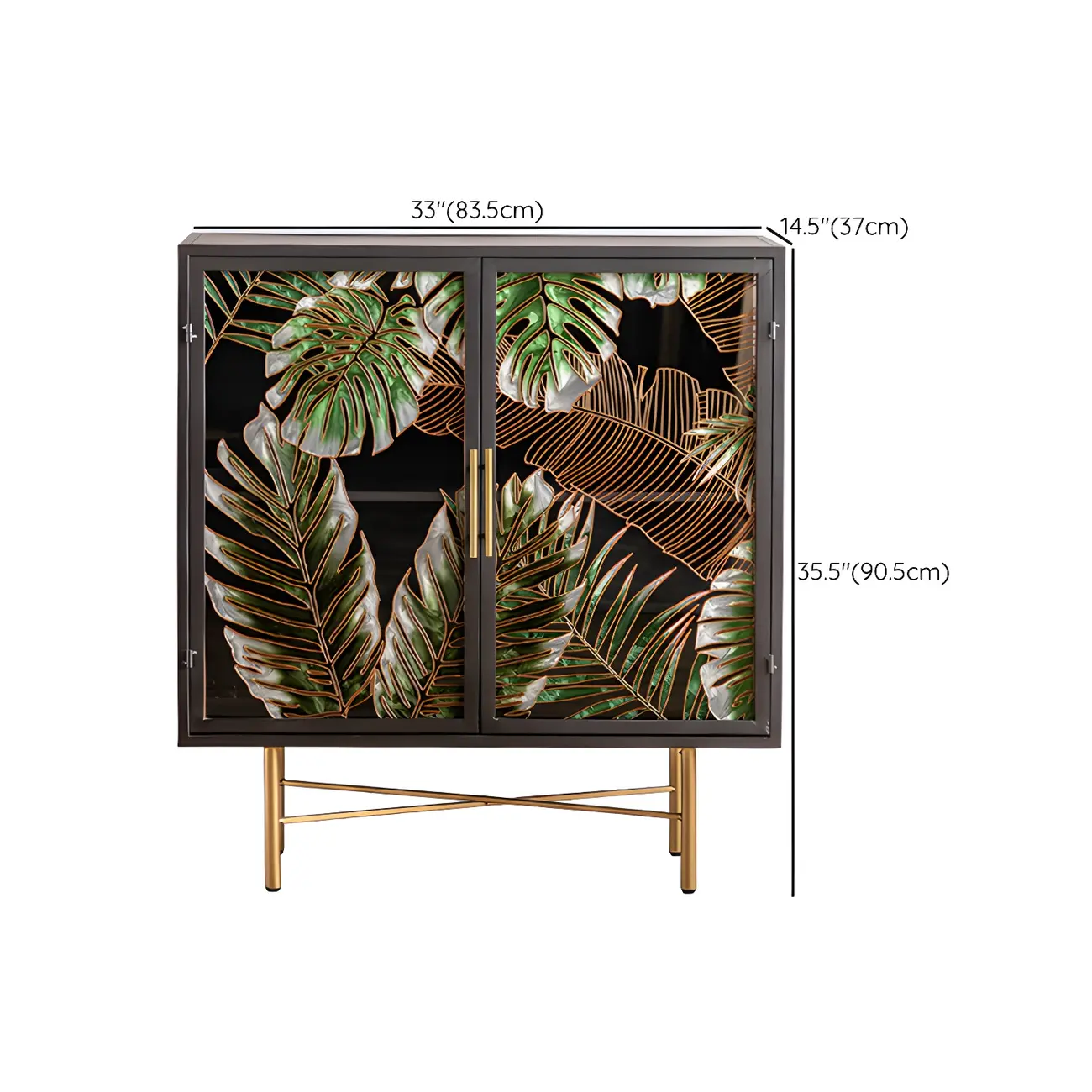 Modern Metal Glass Display Cabinet with Artistic Doors Image - 19 | homeyfad