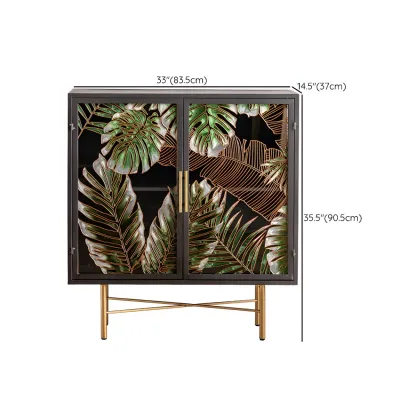 Modern Metal Glass Display Cabinet with Artistic Doors Image - 19