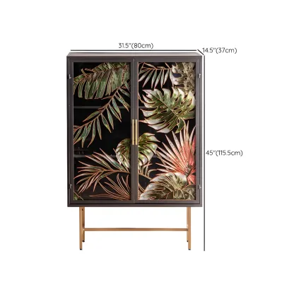 Modern Metal Glass Display Cabinet with Artistic Doors Image - 20