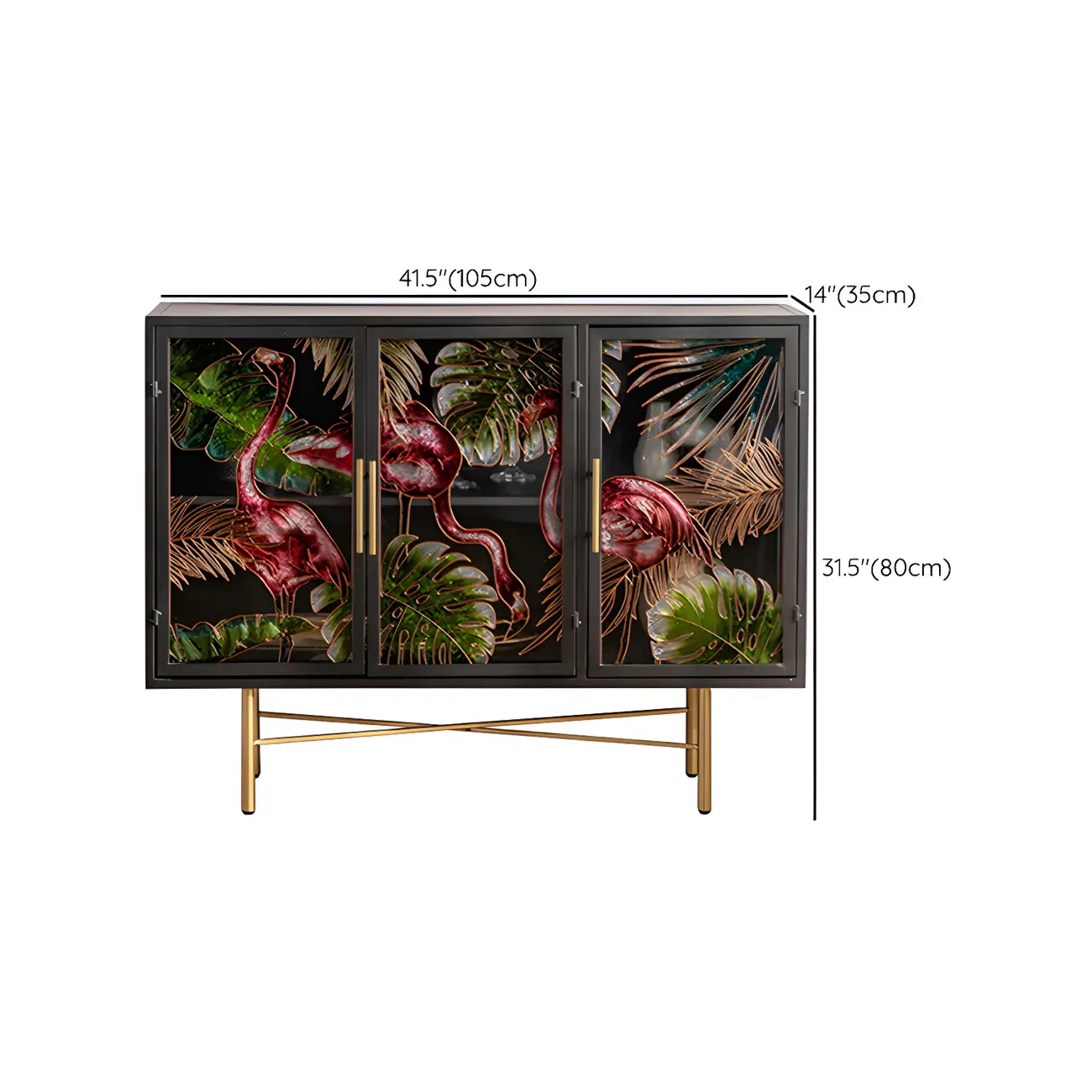 Modern Metal Glass Display Cabinet with Artistic Doors Image - 21 | homeyfad