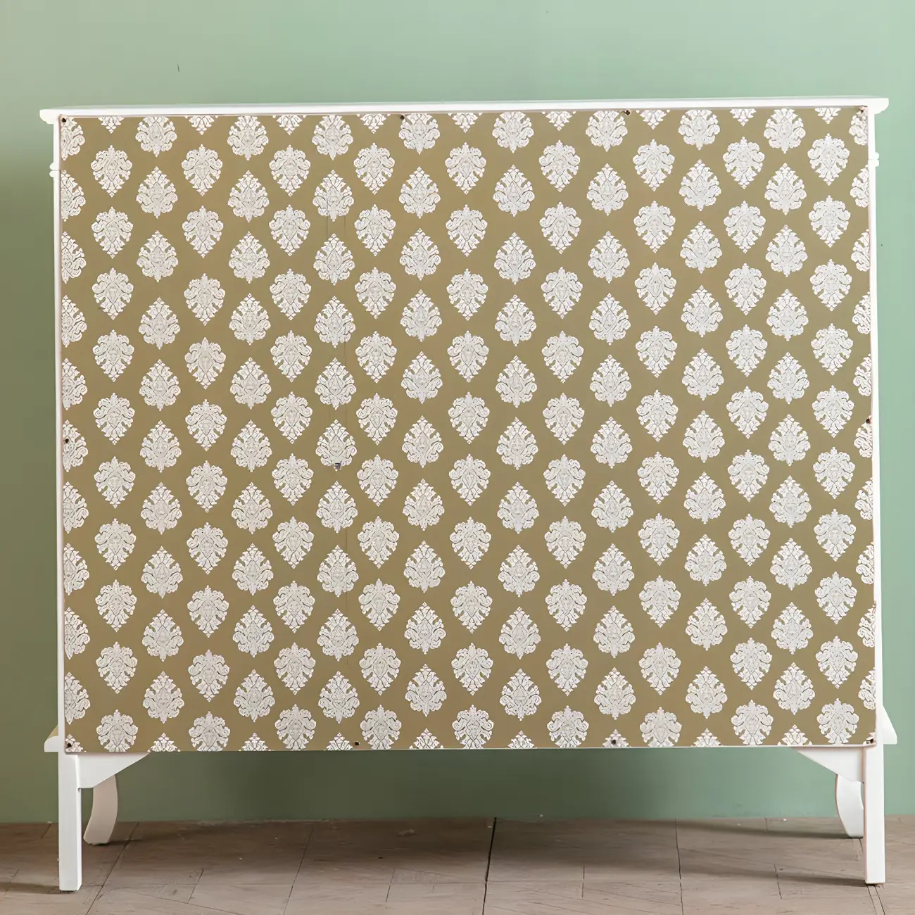 Vintage White Wooden Display Cabinet with Glass Doors for Home Image - 14 | homeyfad