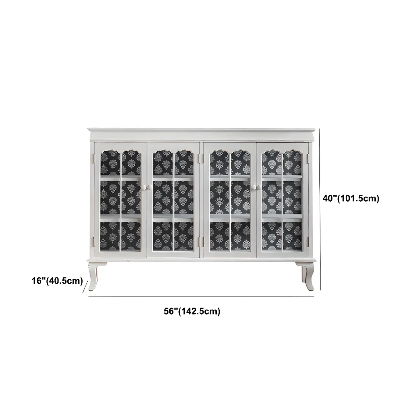 Vintage White Wooden Display Cabinet with Glass Doors for Home Image - 20 | homeyfad