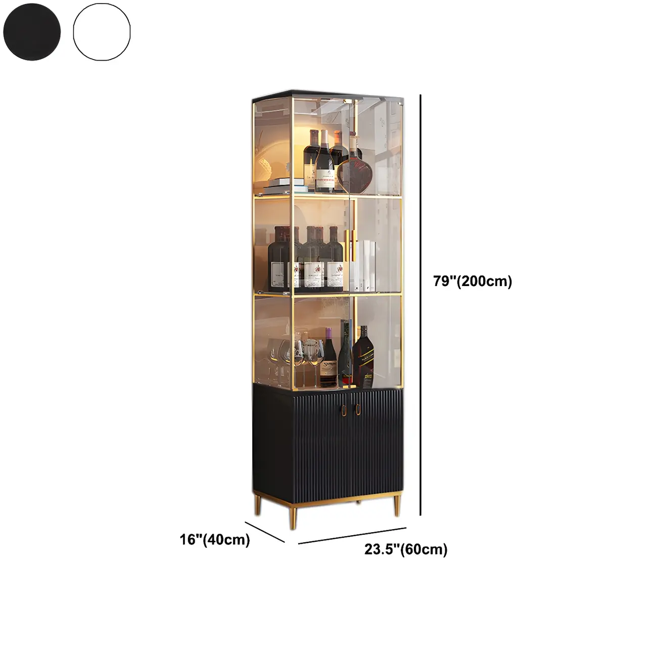 Classic Glass Display Cabinet with Gold Accents for Modern Home Image - 18 | homeyfad