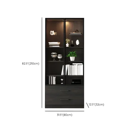 Modern Wooden Display Cabinet with 5-Drawers and Glass Doors Image - 20