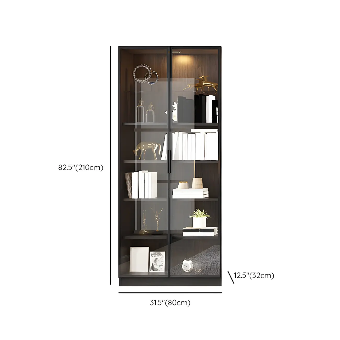 Modern Wooden Display Cabinet with 5-Drawers and Glass Doors Image - 21 | homeyfad