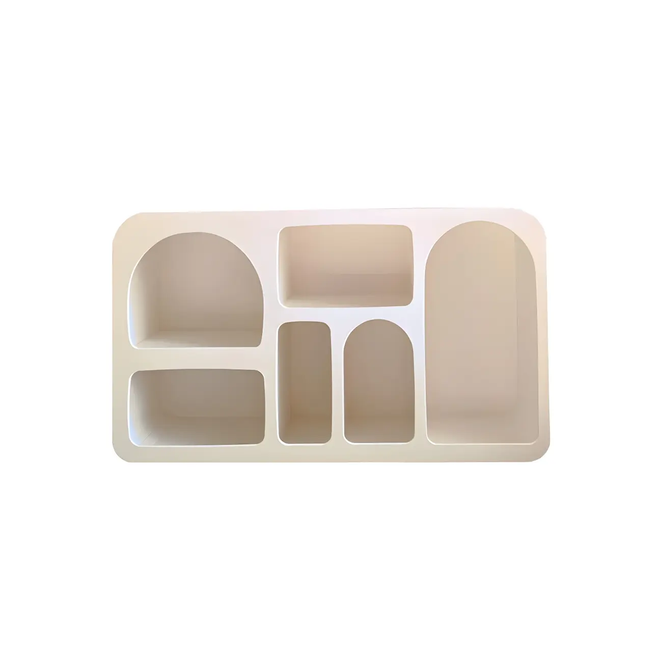 Minimalist White Wooden Open Display Cabinet for Home Decor Image - 5 | homeyfad