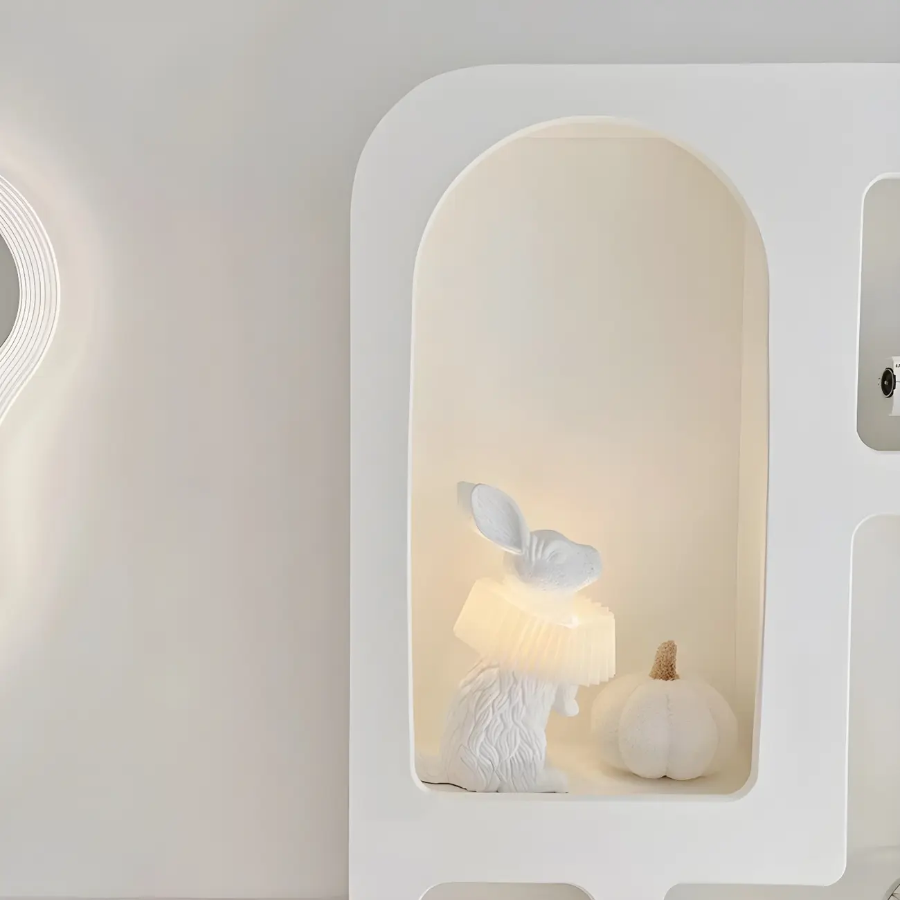 Minimalist White Wooden Open Display Cabinet for Home Decor Image - 9 | homeyfad