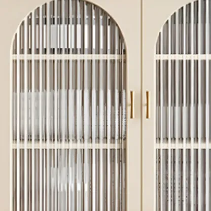 Glam Wooden Display Cabinet with 4-Drawers for Dining Room Image - 4