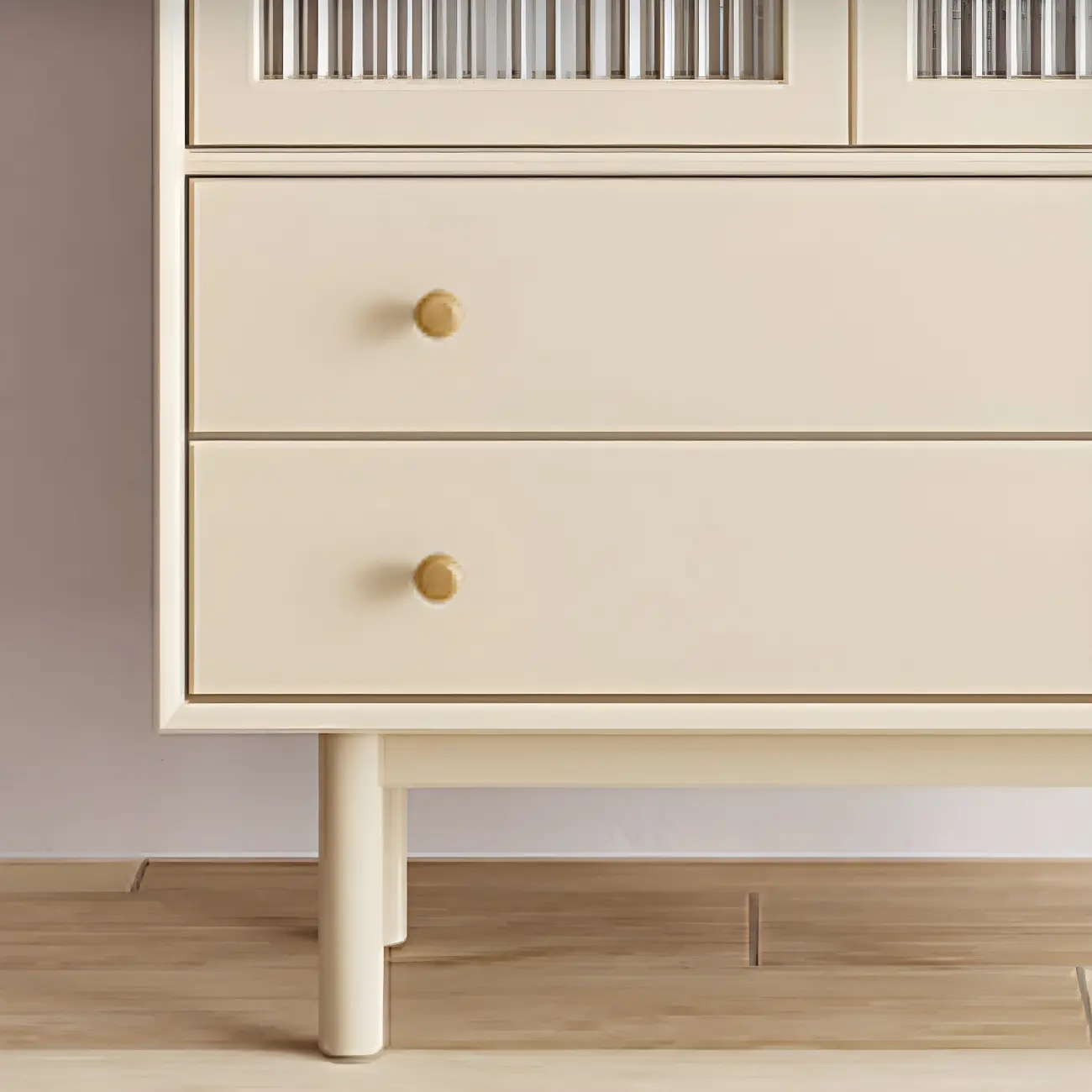 Glam Wooden Display Cabinet with 4-Drawers for Dining Room Image - 6 | homeyfad