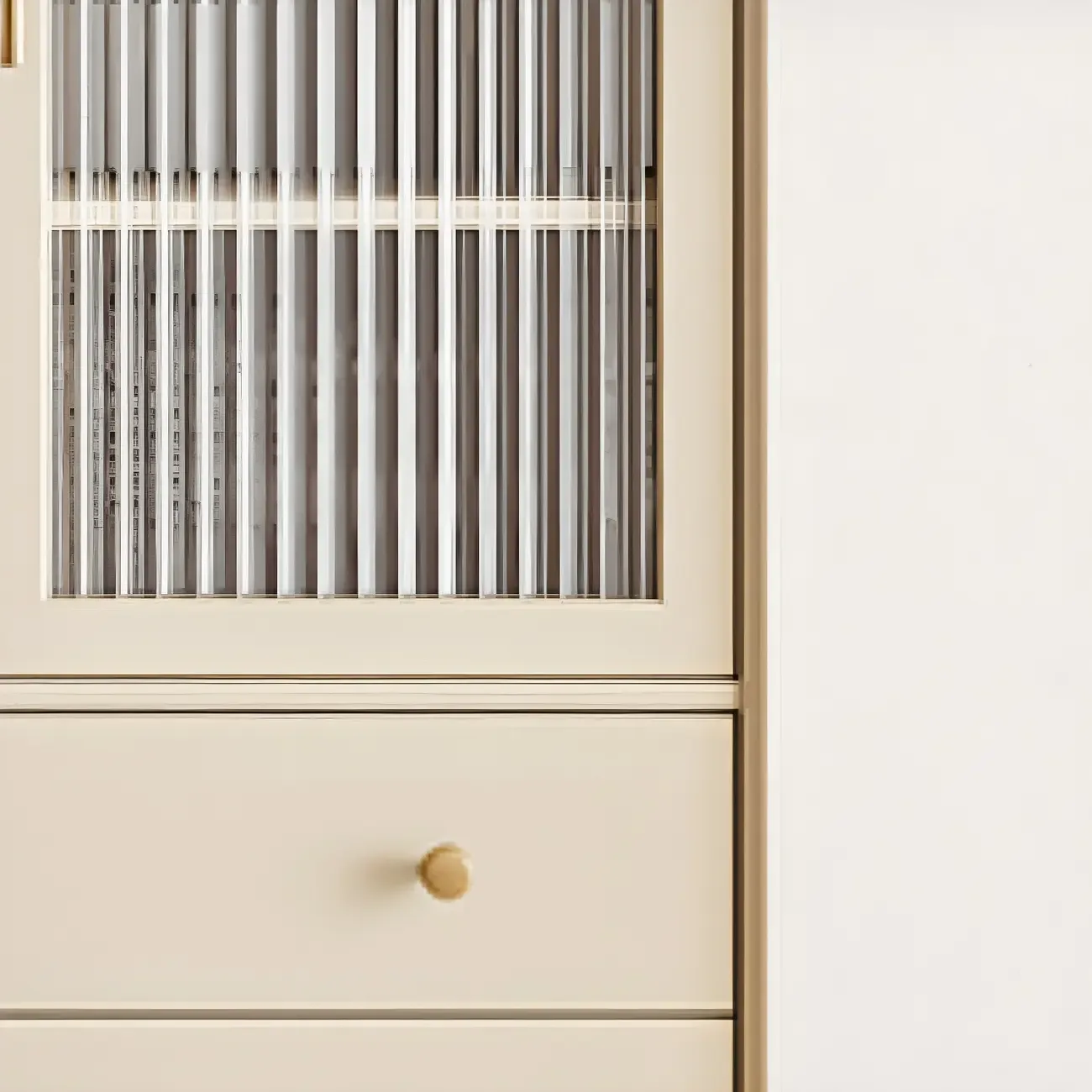 Glam Wooden Display Cabinet with 4-Drawers for Dining Room Image - 7