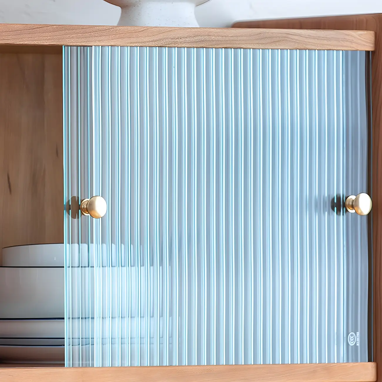 Vintage Wooden Glass Display Cabinet for Dining Room Image - 4 | homeyfad